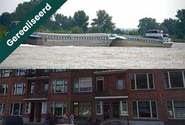 Hypothecaire lening op een koppelverband van een motorduw-vrachtschip met een duwbak en een appartement