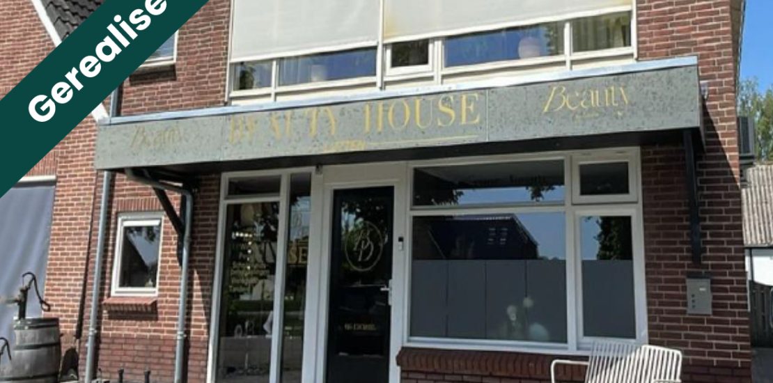 Commerciële ruimte met verhuurde bovenwoning in Lutten